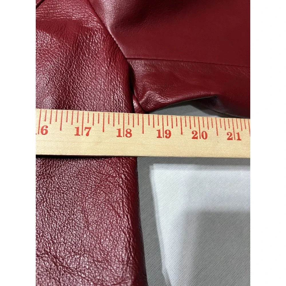 Vintage Y2K‎  MetroStyle Leather Blazer Sz 12 Oxblood Red Classic Mob Wife Lux